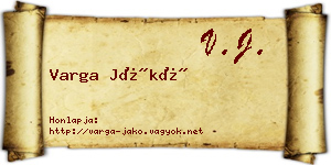 Varga Jákó névjegykártya
